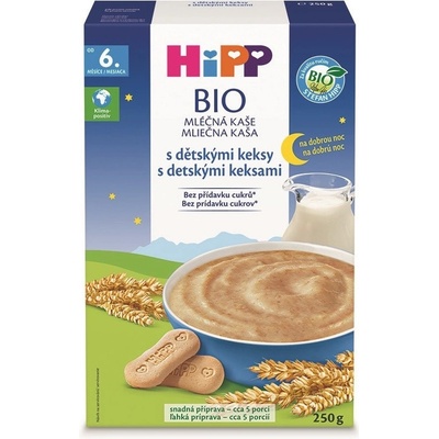 HiPP BIO Mliečna kaša na dobrú noc s keksami 250 g