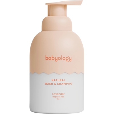 Babyology Натурален бебешки измиващ гел и шампоан Babyology - С лавандулово масло, без изкуствени аромати, 355 ml