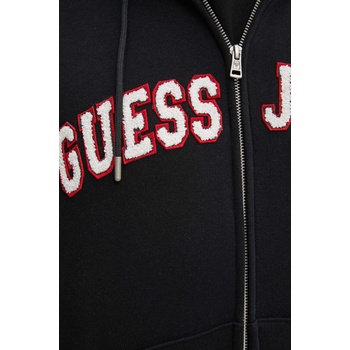 Guess Jeans Суичър Guess Jeans в черно с качулка с апликация M4YQ26 K9V31 (M4YQ26.K9V31)