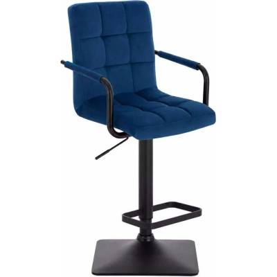 LuxuryForm Design Verona Black Velur na čiernej hranatej podstave modrá