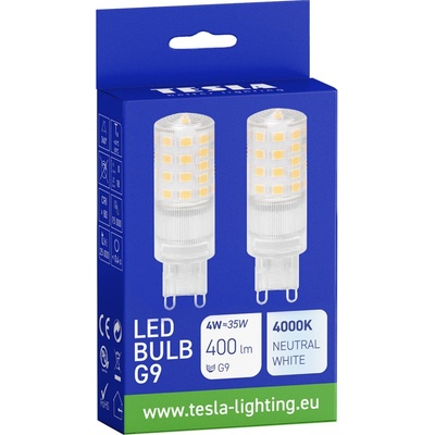 Tesla LED BULB, G9, 4 W, 400 lm, 4000 K denná biela , 2 ks G9000440-PACK2