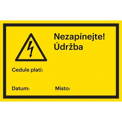 Bezpečnostní značení, údržbářské práce s piktogramem – hliníkový kompozit, 200×133 mm