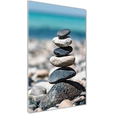 Vertikálny foto obraz fotografie na skle Kamenná pláž 50x100 cm