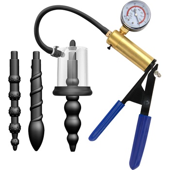 SuperLove Anal Pleasure Premium Rosebud Pump with Metal Pistol