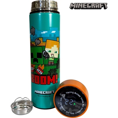 Minecraft nerezová termoláhev s digitálním teploměrem 450 ml Boom