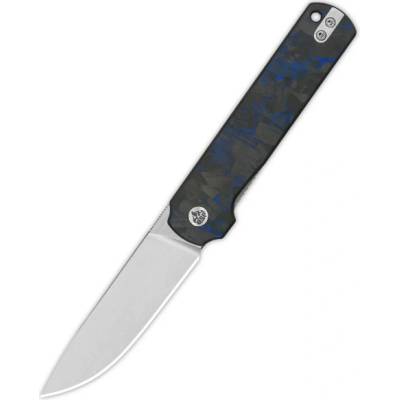 QSP knife Lark,, zavírací s klipem, drcená CF rukojeť z G10, modrá QS144-E