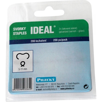 PILECKÝ Svorky IDEAL pre štvorhranné pletivo IDEAL poplastované 200 ks zelené