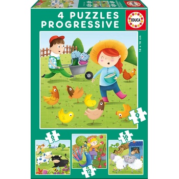 Educa Пъзел Educa 4 в 1 - Домашни животни (EDU17145)