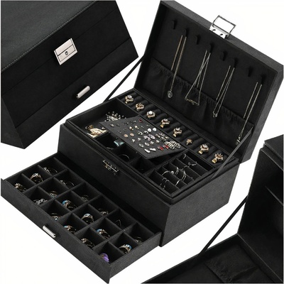Soulima 22262 šperkovnice organizér na bižuterii černá