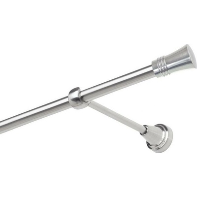 OK-GarnýžeCZ Garnýž kovová jednořadá 19mm Capri nerez 310 cm do stěny / na tunýlek - bez kroužků