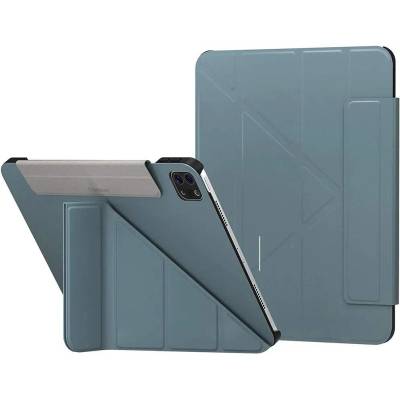 SwitchEasy Origami Case - полиуретанов кейс и поставка за iPad Pro 12.9 M1 (2021), iPad Pro 12.9 (2020), iPad Pro 12.9 (2018) (светлосин)