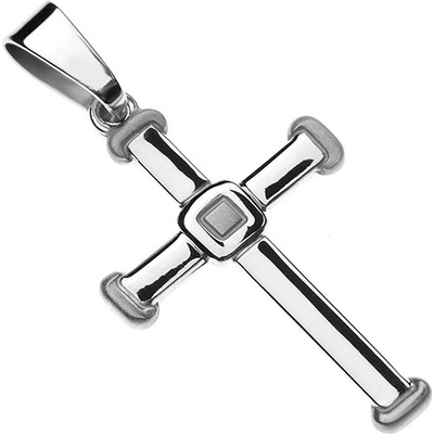 Šperky eshop Přívěsek ze stříbra 925 hladký latinský kříž rozšířené cípy T4.12