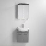 Bath Deluxe Шкаф за баня с мивка Vang + LED огледален шкаф 230V IP44 сив (BT0120)