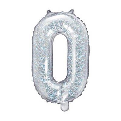 PartyDeco Foliový balón Písmeno ''O'' 35cm holografický