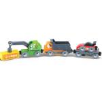 Hape Дървен комплект Hape - Цветно влакче със строителни машини (H8785)
