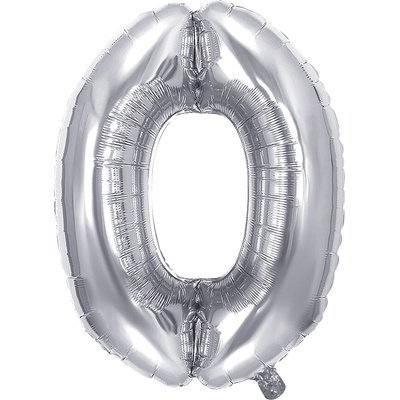 JUNIOR Balón narodeninový 35 cm číslo 0, strieborný