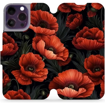 Mobiwear - Apple iPhone 14 Pro Max - VP45S Temné červené květy