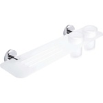 Nimco Unix - Рафт IXI с фрезовани отвори 50 см с чаши, хром UN X350-58DW-26 (UN X350-58DW-26)