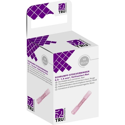 TRU COMPONENTS T1904C068 krimpovacie spojka so zmršťovacou bužírkou 0.50 mm² 1.50 mm² úplne izolované červená 10 ks