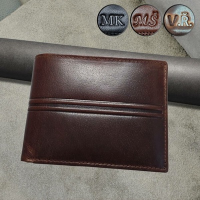 Prémiová personalizovaná pánská kožená peněženka s monogramem RFID ochrana