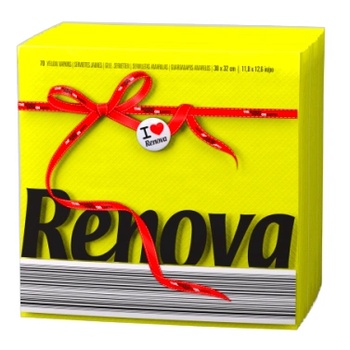 Ренова салфетки еднопластови 70 бр/пакет жълти