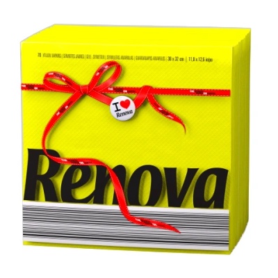 Ренова салфетки еднопластови 70 бр/пакет жълти