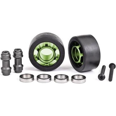 Traxxas колело за wheelie комплект от алуминиев зелено анодиран (2)
