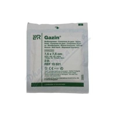 Gazin Gáza hydrofil.skl.kompr.ster. 7.5 x 7.5 cm / 2 ks