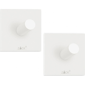 ZACK Закачалка за кърпи, 4 см, комплект от 2, бял, неръждаема стомана, Zack (ZACK40125)