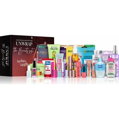 L’Oréal Paris x NOTINO DIY Advent Calendar Mixa Cica Repair+ regenerační krém na ruce pro intenzivní hydrataci 50 ml + essie special effects třpytivý lak na nehty 13.5 ml + Garnier Skin Naturals Pro R