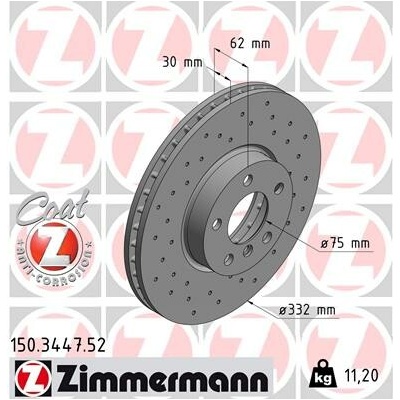 Brzdový kotúč ZIMMERMANN 150.3447.52 (150344752)