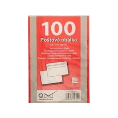 Poštové obálky C6 samolepiace, 100 ks