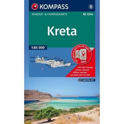 Kréta | turistický set map 1:85 000 KOMPASS 2244