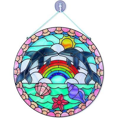 Melissa & Doug - Комплект за стъклопис със стикери - Делфини (19291)