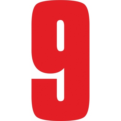 Samolepicí 9 červená samolepící vinylová fólie arch 5 ks - čísla 75 mm – Zboží Dáma