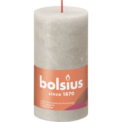 Bolsius Rustic Shine Válec 6,8 x 13 cm Sandy Grey šedá