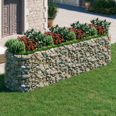 vidaXL Gabionový vyvýšený záhon pozinkované železo 400 x 100 x 100 cm