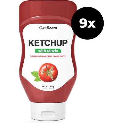 GymBeam Kečup slazený stévií chilli 9 x 470 g