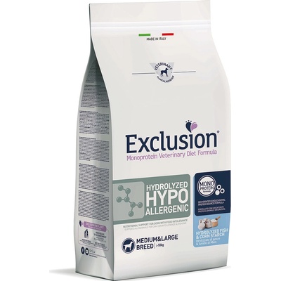 Exclusion Diet Hydrolyzed Hypoallergenic Medium & Large s rybou a kukuřičným škrobem 2 kg