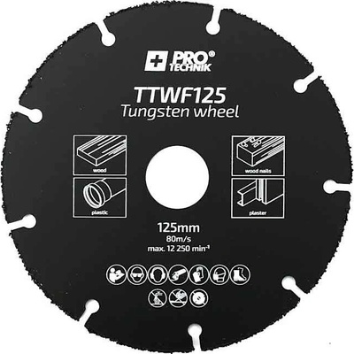 Rezný kotúč na drevo, drevotriesku, plast a sádrokartón 125 x 1,0 x 22,2 mm, PRO-TECHNIK