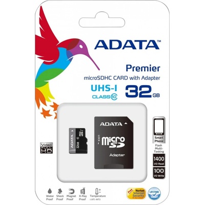 ADATA Premier microSDHC 32GB UHS-I U1 + adapter AUSDH32GUICL10-RA1
