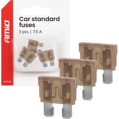 Autopoistky STANDARD púzdro 3 ks 7,5A AMIO-05104