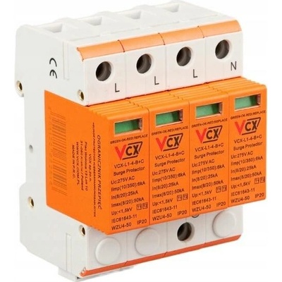 Svodič přepětí B+C 4P (T1+T2) 6kA Professional VCX
