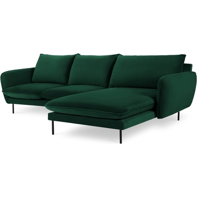 Cosmopolitan Design Тъмнозелен ъглов диван от кадифе (десен ъгъл) Vienna - Cosmopolitan Design (COS_RC_51_F1_VIENNA5)