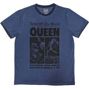 Queen News of the World 40th Front Page Ringer Denim Blue L Риза (QURG25MD03)
