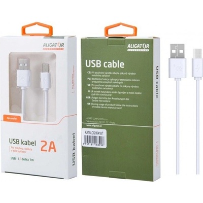 Aligator DKAC82WT USB-C, 2A, 1m, bílý