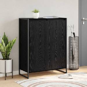 vidaXL Шкаф за обувки Черния дъб 79 x 36 x 100 см Инженерна дървесина (886462)