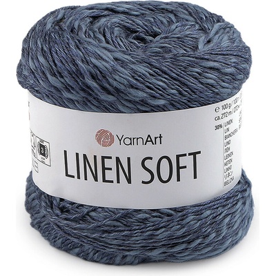 Prima-obchod Pletací příze Linen Soft 100 g, barva 11 (7316) modrá jeans