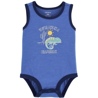 CARTER'S Body bez rukávů Blue Chameleon kluk