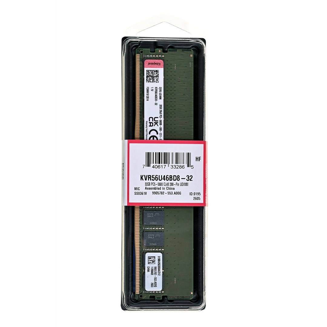 Kingston DDR5 32GB 5600MHz CL46 (1x32GB) KVR56U46BD8-32 od 12 074